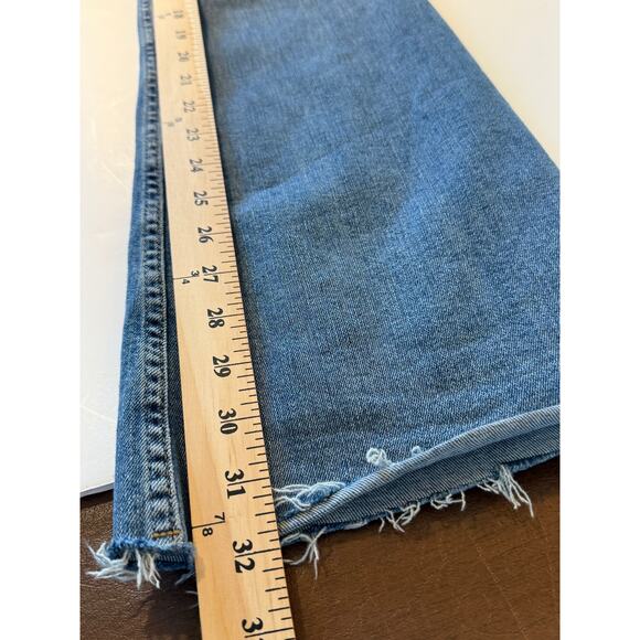 We The Free by Free People Flare Jeans Women’s 33 Blue Raw Hem Y2K 90s Style - Picture 8 of 9